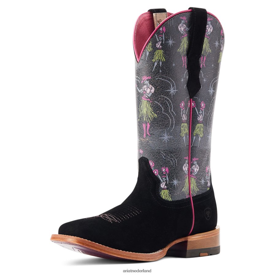 zwarte ruwheid frontier westerse aloha westernlaars Ariat vrouwen schoenen PJ26LN2287