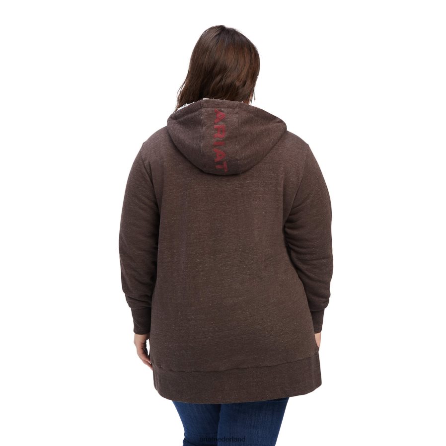 banyan schors echte sherpa gevoerde lange hoodie met volledige ritssluiting Ariat vrouwen topjes PJ26LN3402