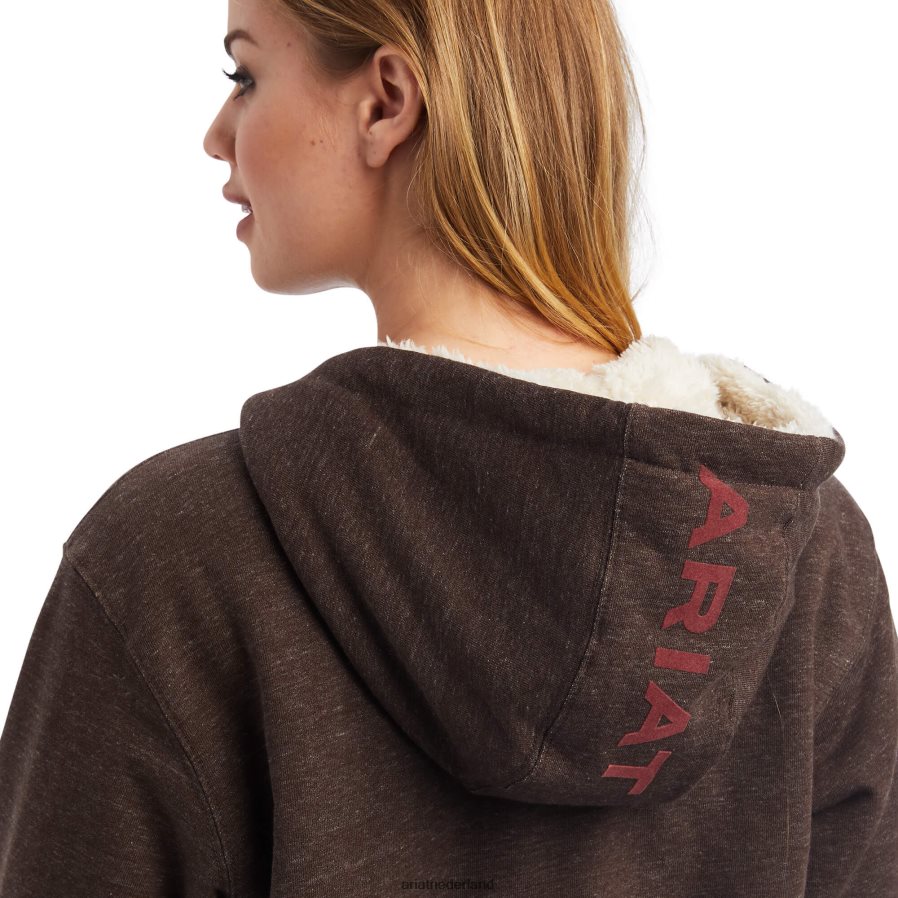 banyan schors echte sherpa gevoerde lange hoodie met volledige ritssluiting Ariat vrouwen topjes PJ26LN3402