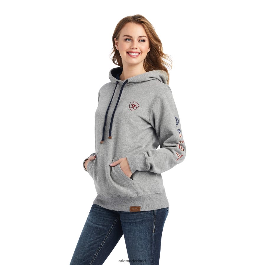 grijs gemêleerd Thunderbird chimayo-hoodie Ariat vrouwen topjes PJ26LN3384