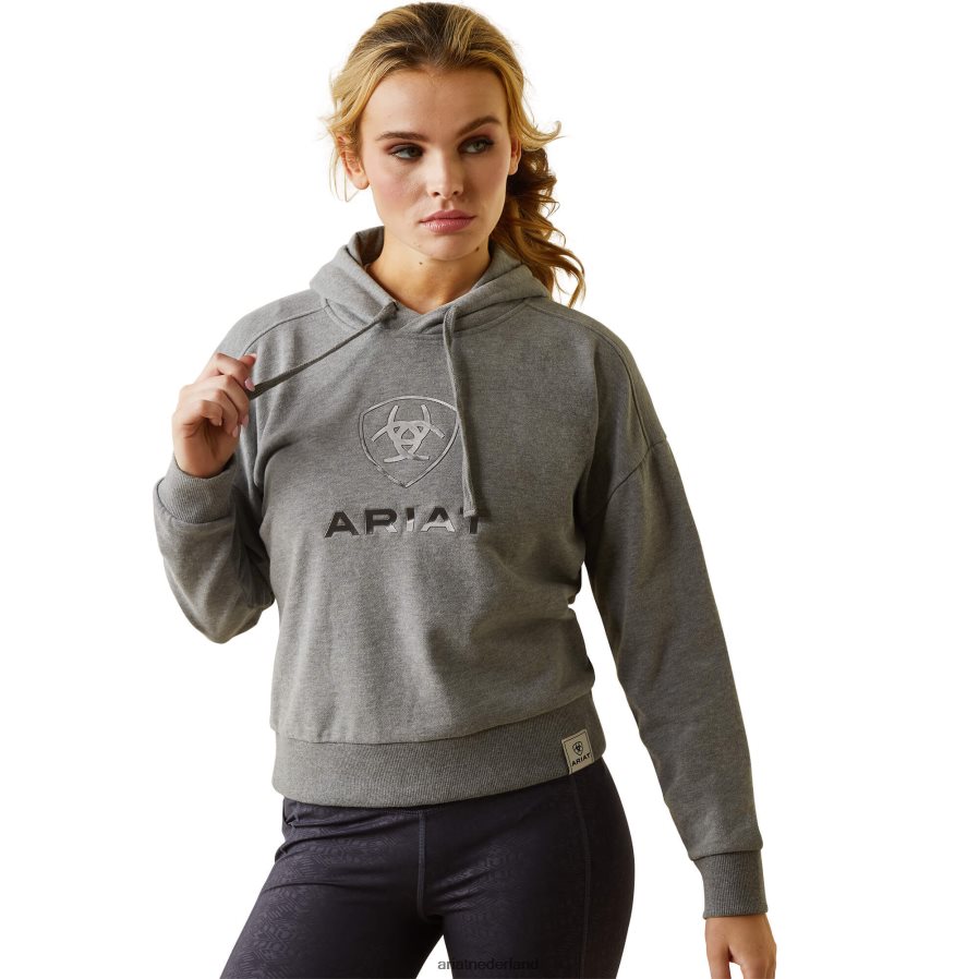 grijs gemêleerd gewoon een capuchon Ariat vrouwen topjes PJ26LN3369