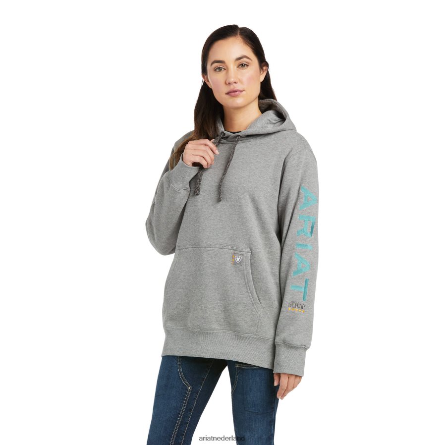 grijs gemêleerd grafische hoodie met wapening Ariat vrouwen topjes PJ26LN3463
