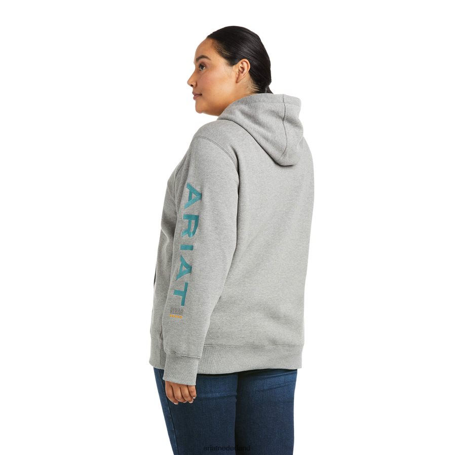 grijs gemêleerd grafische hoodie met wapening Ariat vrouwen topjes PJ26LN3463
