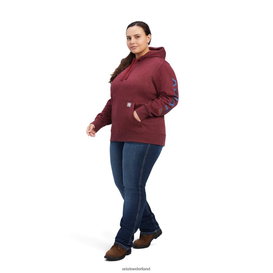 haven heide/echte marine grafische hoodie met wapening Ariat vrouwen topjes PJ26LN3414