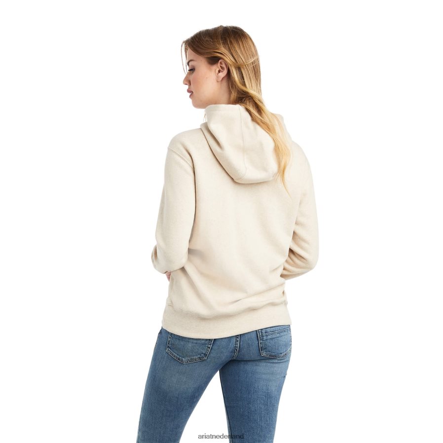 havermout heide hoodie met echt merklogo Ariat vrouwen topjes PJ26LN3386