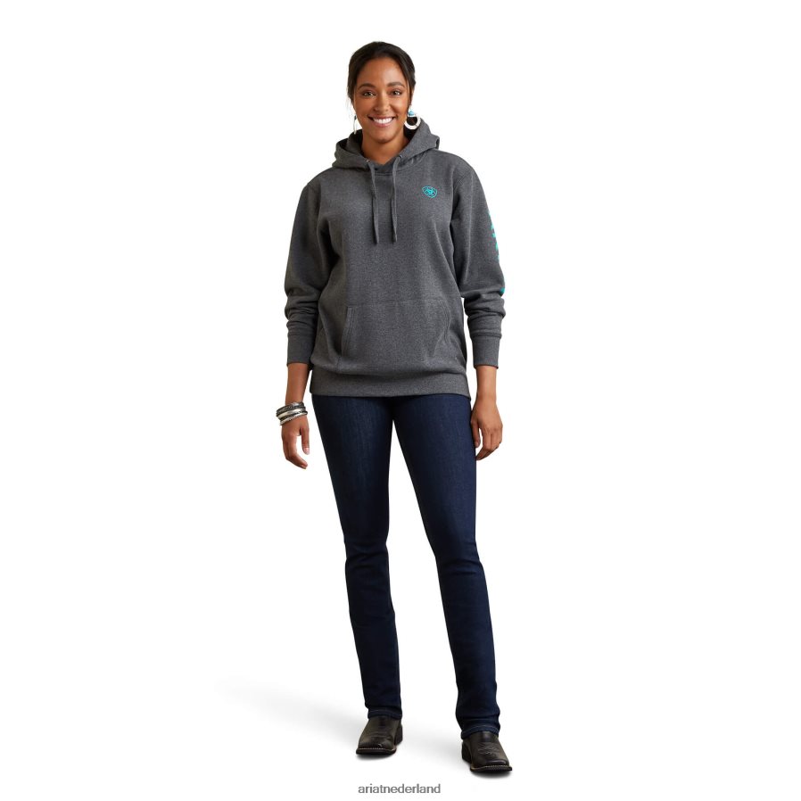 houtskool heide logo-hoodie Ariat vrouwen topjes PJ26LN3460