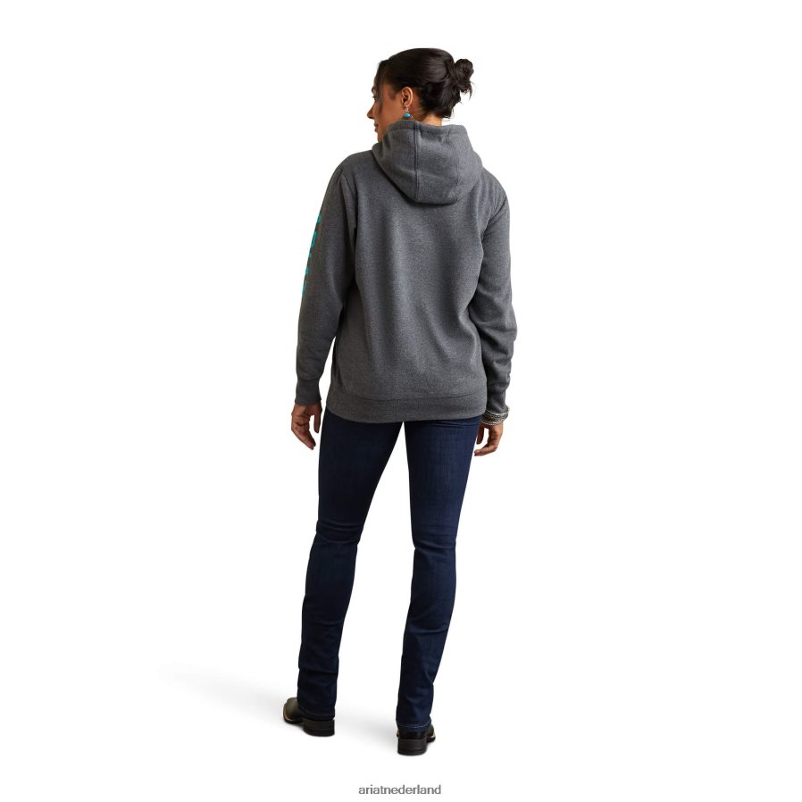 houtskool heide logo-hoodie Ariat vrouwen topjes PJ26LN3460
