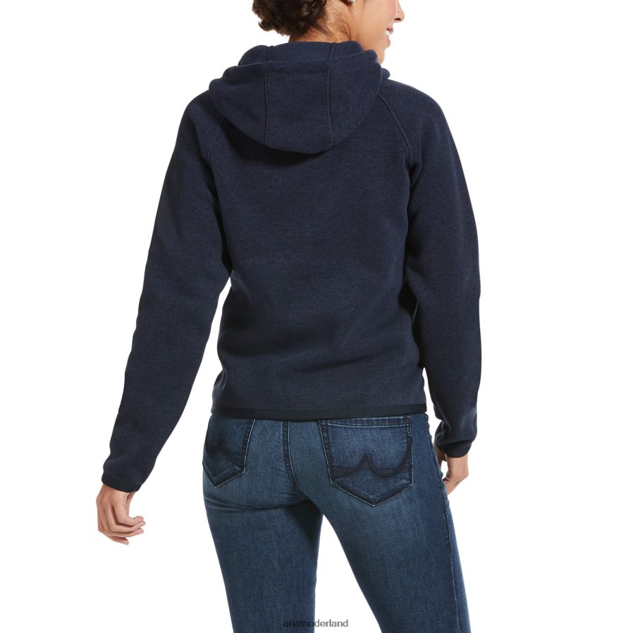 marine Polartec fluwelen hoodie met volledige ritssluiting Ariat vrouwen topjes PJ26LN3449