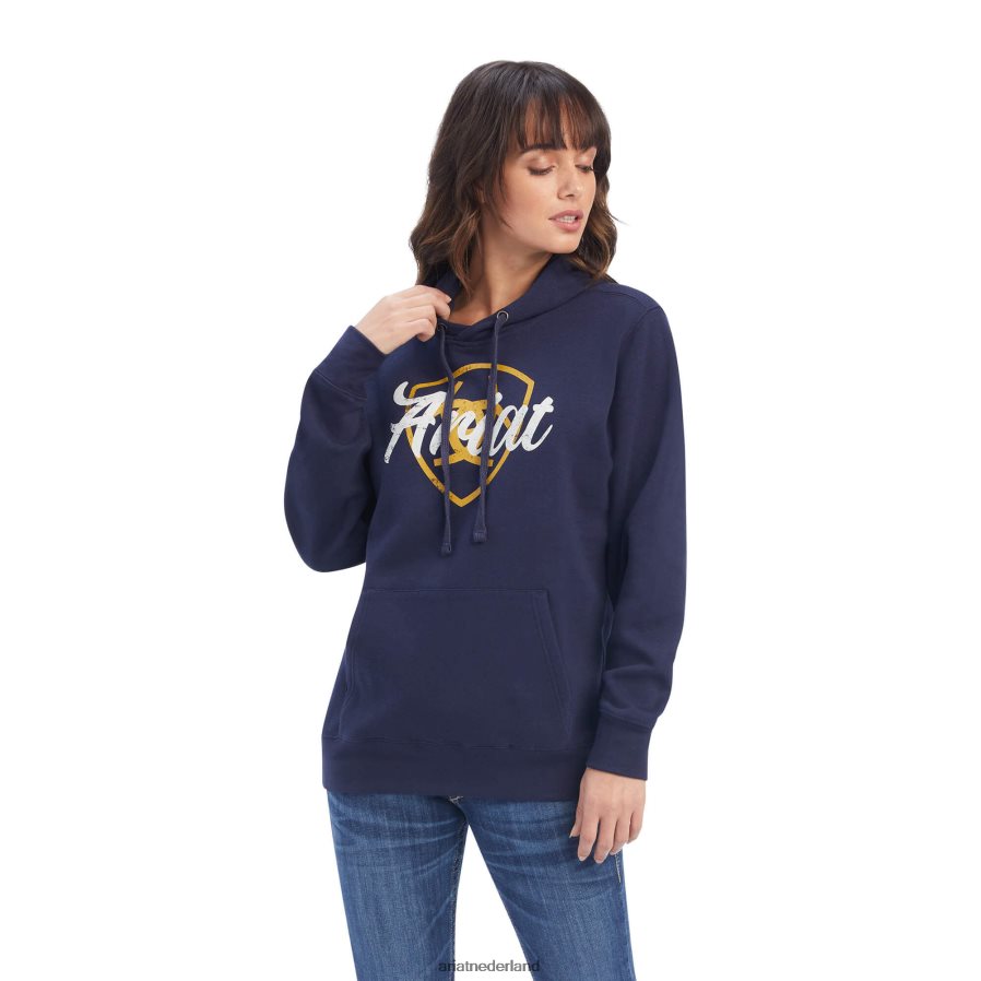 marine eclips hoodie met echt schildlogo Ariat vrouwen topjes PJ26LN3427