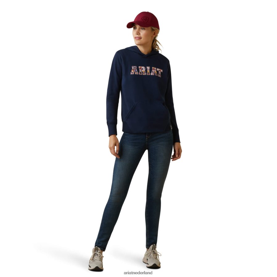 marine/rood 3D-logo 2.0-hoodie Ariat vrouwen topjes PJ26LN3375