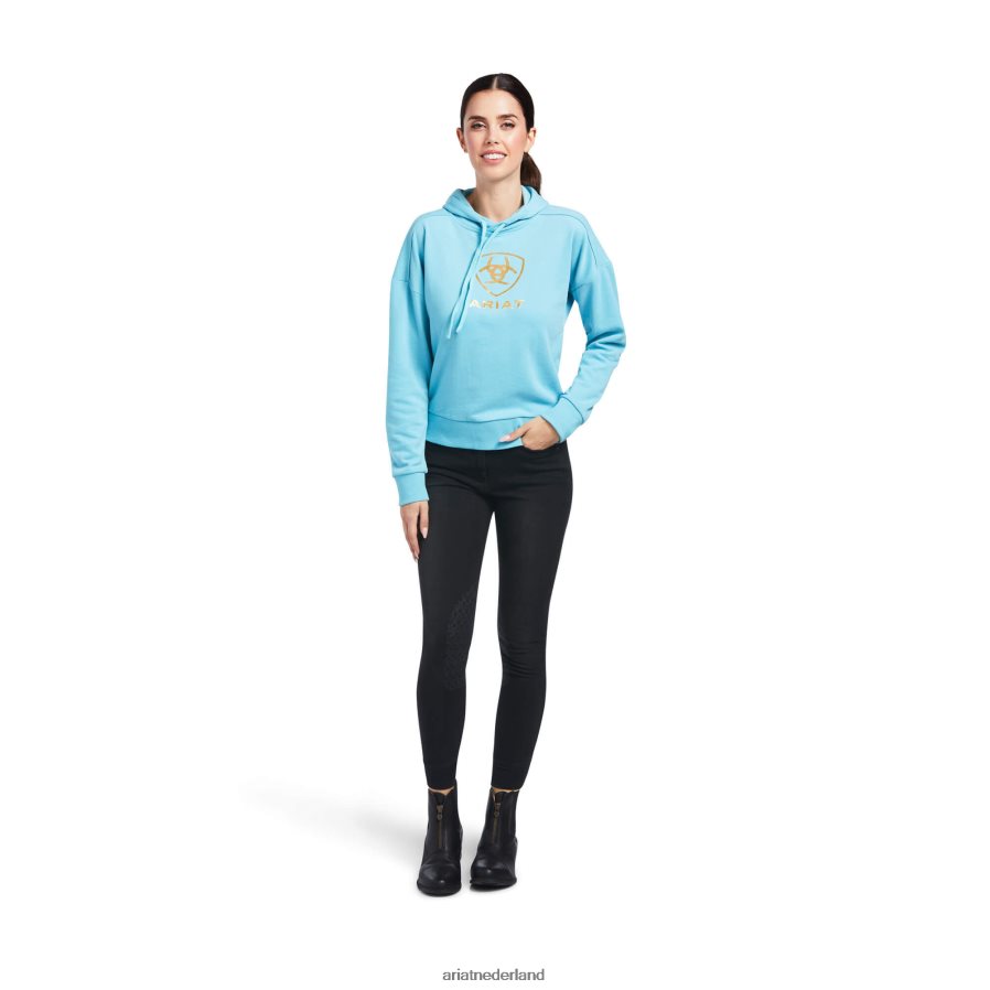 melkachtig blauw gewoon een capuchon Ariat vrouwen topjes PJ26LN3429