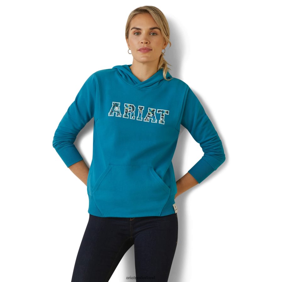 mozaïek blauw 3D-logo 2.0-hoodie Ariat vrouwen topjes PJ26LN3376