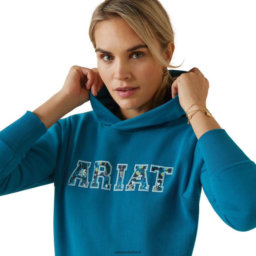 mozaïek blauw 3D-logo 2.0-hoodie Ariat vrouwen topjes PJ26LN3376