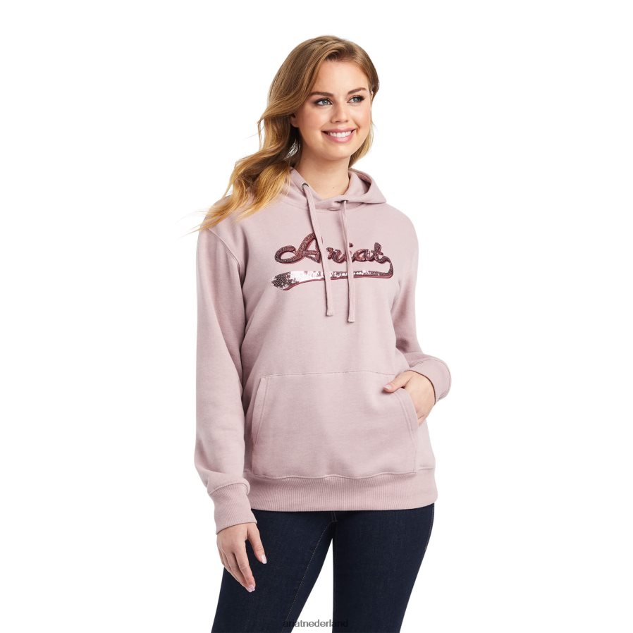 nostalgie roosheide Hoodie met echt paillettenlogo Ariat vrouwen topjes PJ26LN3388