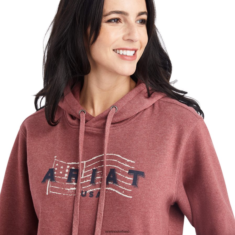 zongedroogde tomatenheide echte Amerikaanse logo-hoodie op de borst Ariat vrouwen topjes PJ26LN3420