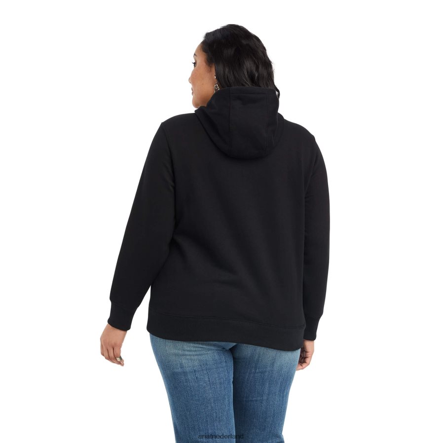 zwart Hoodie met echt paillettenlogo Ariat vrouwen topjes PJ26LN3389