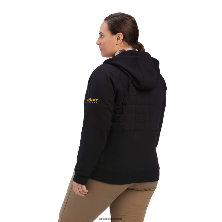 zwart Rebar-regulator hoodie met volledige ritssluiting Ariat vrouwen topjes PJ26LN3422