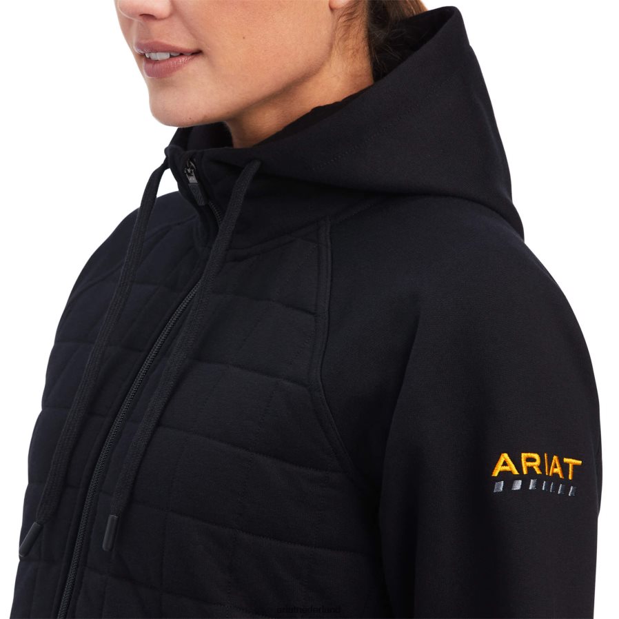 zwart Rebar-regulator hoodie met volledige ritssluiting Ariat vrouwen topjes PJ26LN3422