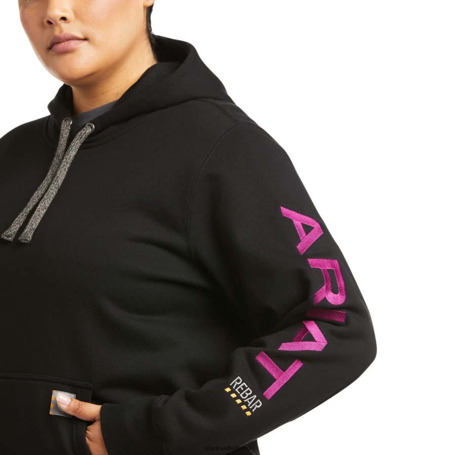 zwart/paars grafische hoodie met wapening Ariat vrouwen topjes PJ26LN3458
