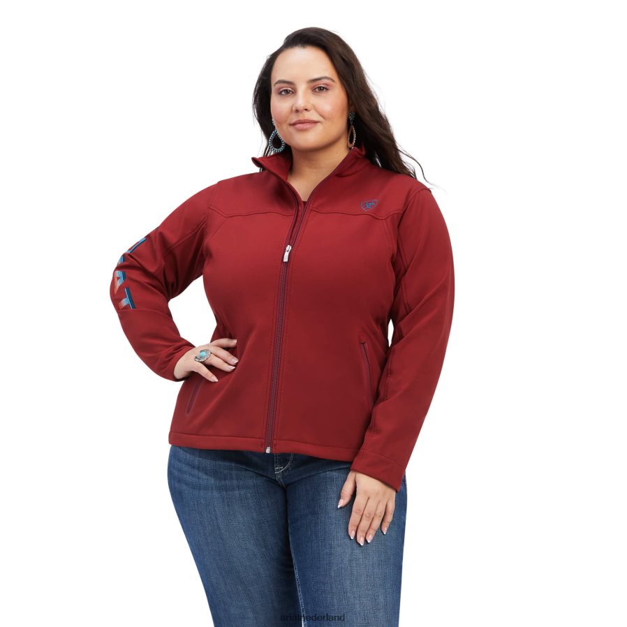 rouge rood/hemelse serape nieuw softshelljack van het team Ariat vrouwen topjes PJ26LN3529