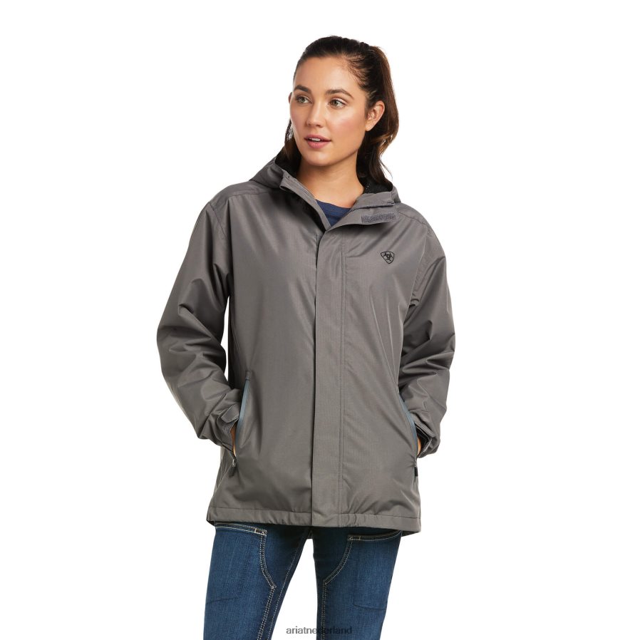 wapening grijs/zwart waterdichte jas met stormshell-logo van wapening Ariat vrouwen topjes PJ26LN3556