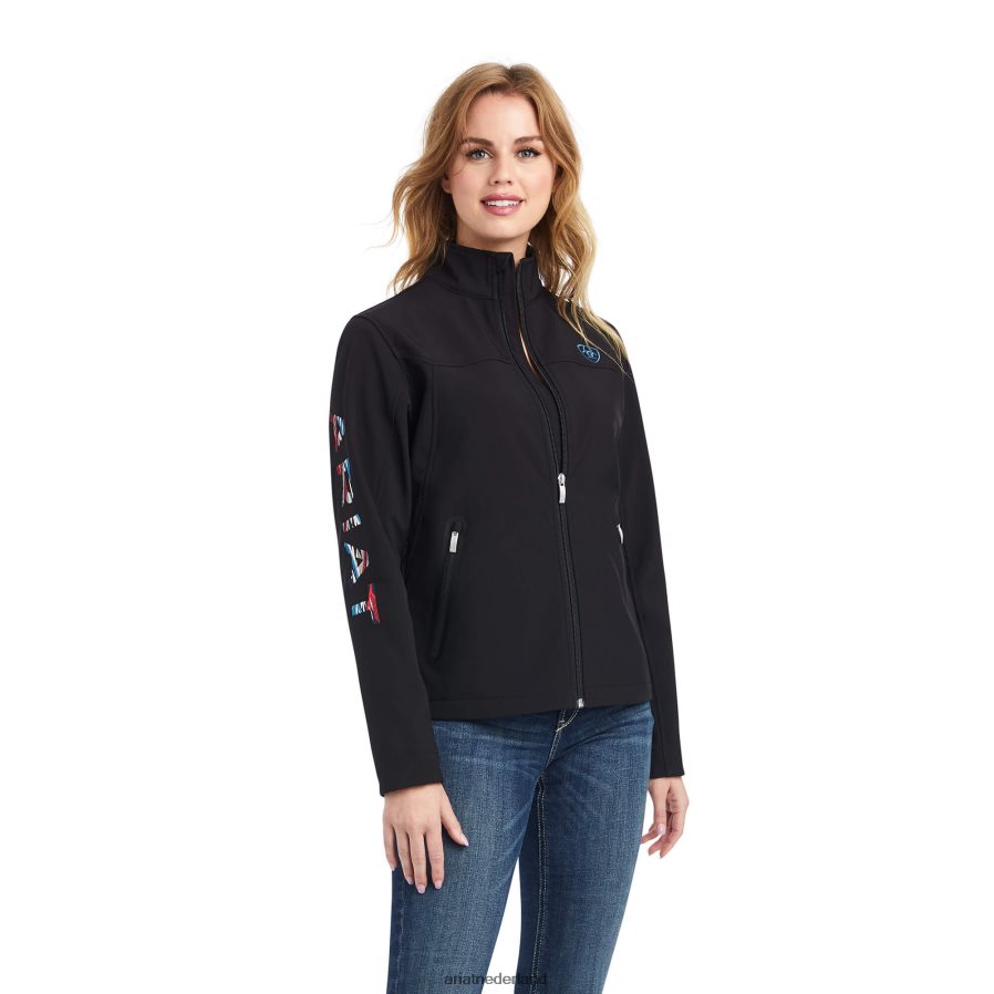 zwart/new mexico marineprint Softshell chimayo-jack met teamlogo Ariat vrouwen topjes PJ26LN3476