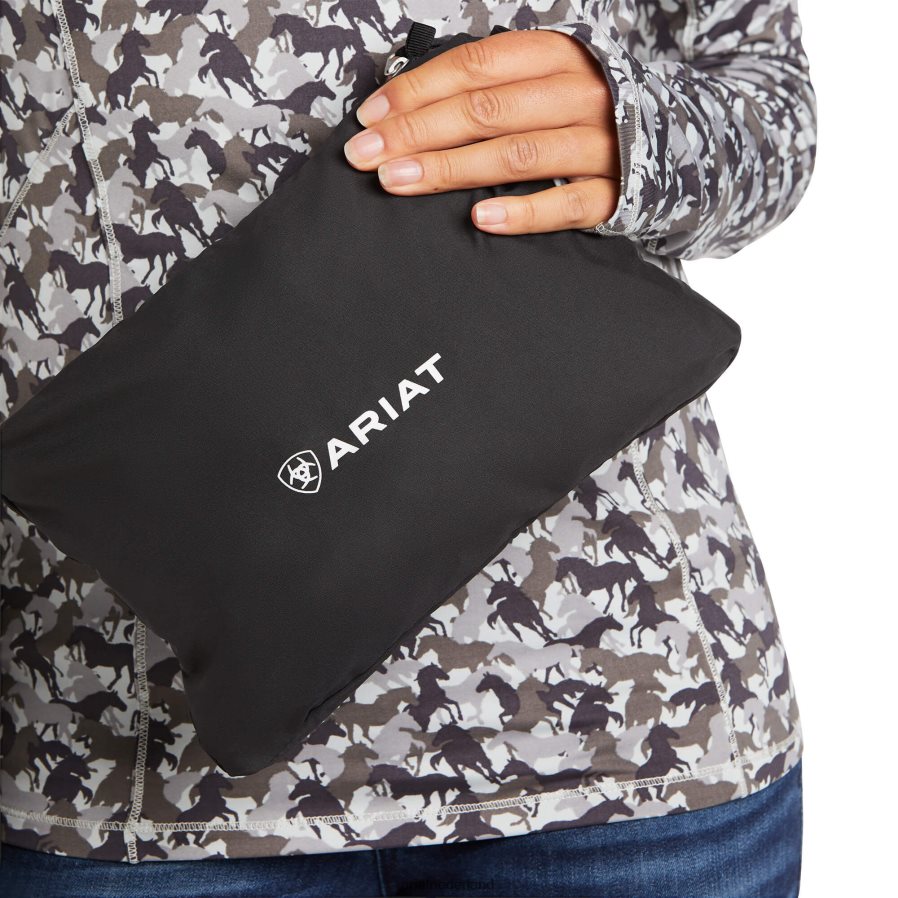 zwart opvouwbare waterdichte jas Ariat vrouwen topjes PJ26LN3619