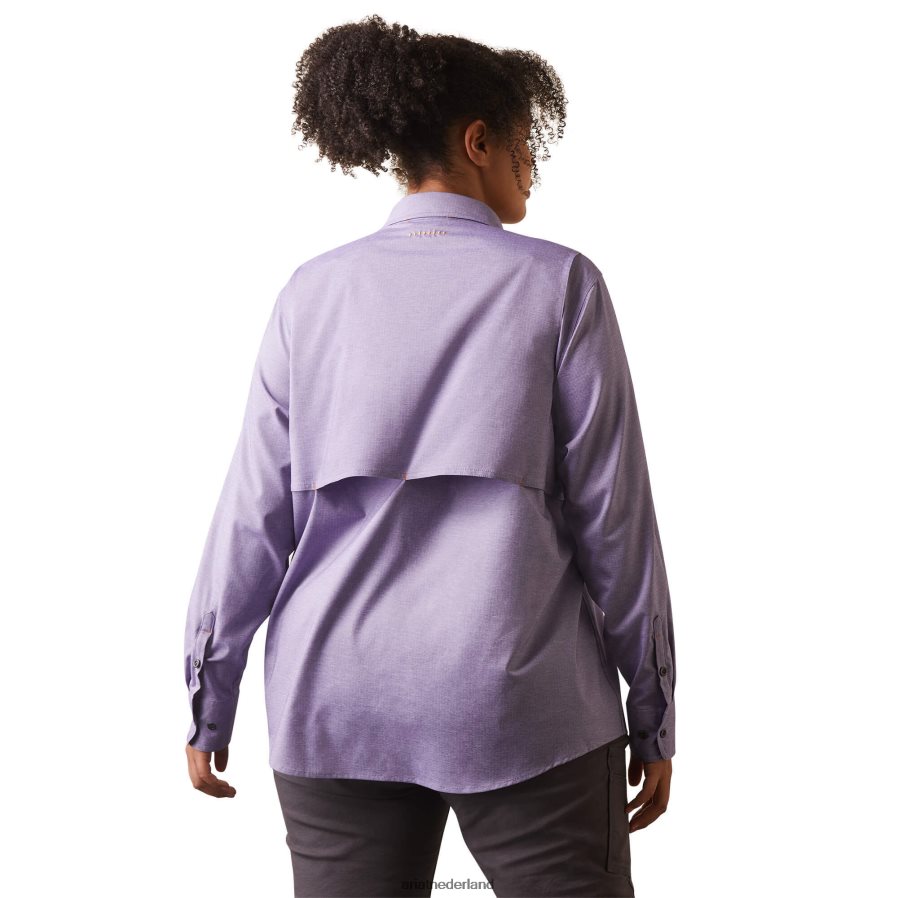 Corsicaanse blauwe heide Van wapening gemaakt, stoer venttek durastretch werkshirt Ariat vrouwen topjes PJ26LN3078