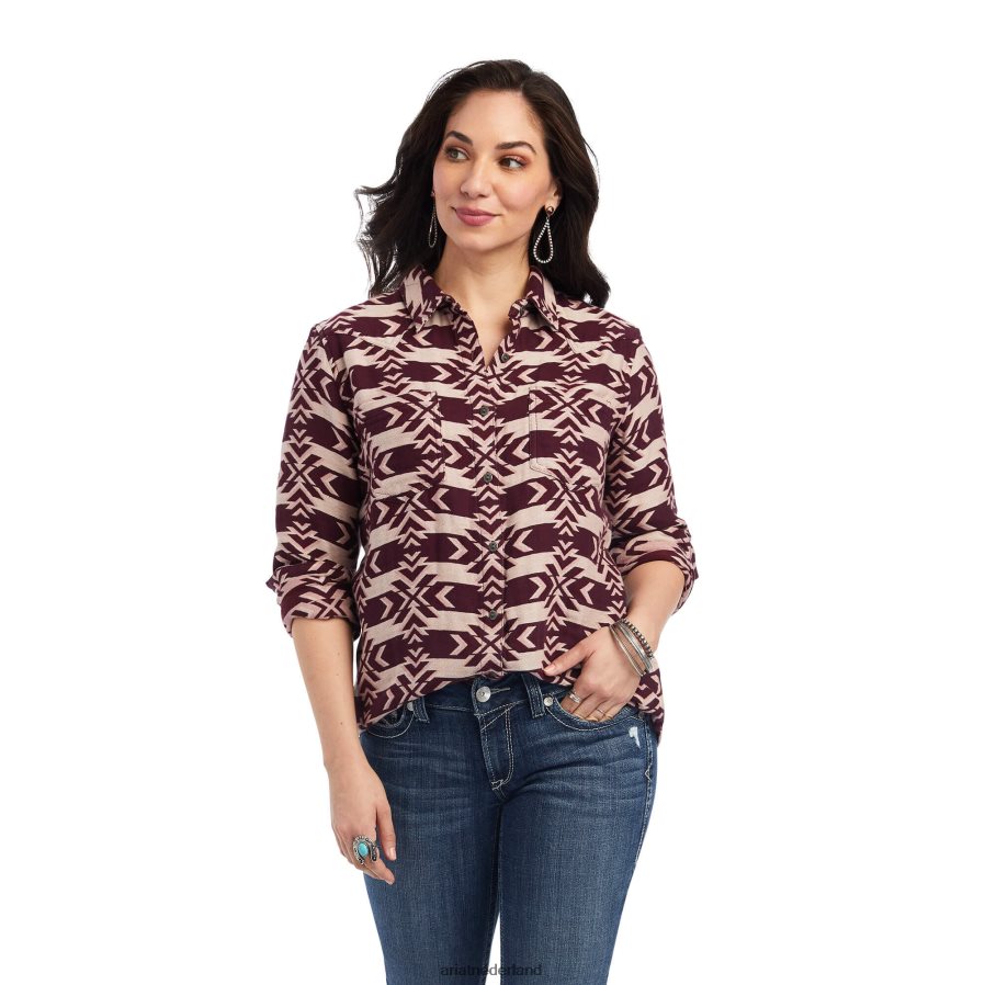 North Star-jacquard echt Billie Jean-shirt Ariat vrouwen topjes PJ26LN3062