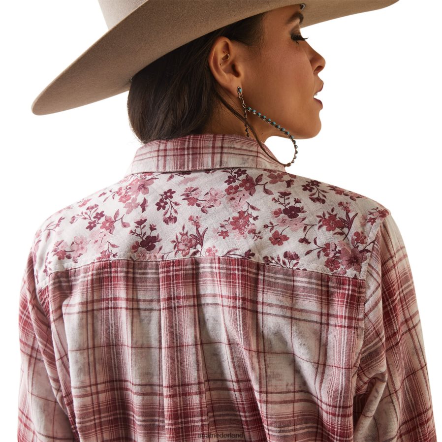 Willa geruite bloemen echt Billie Jean-shirt Ariat vrouwen topjes PJ26LN2771