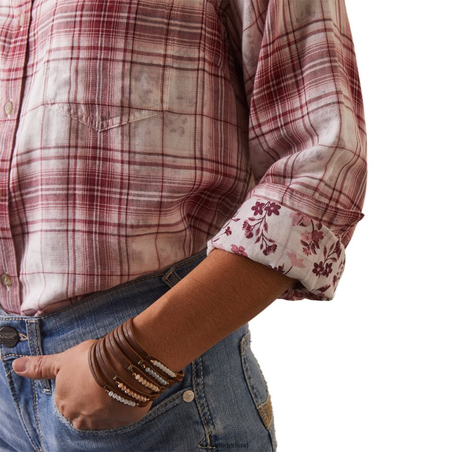 Willa geruite bloemen echt Billie Jean-shirt Ariat vrouwen topjes PJ26LN2771