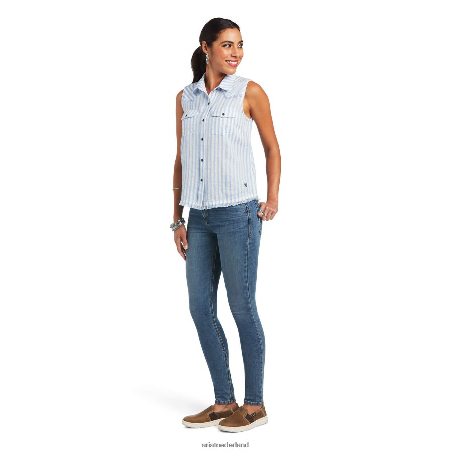 blauwe streep boem boem shirt Ariat vrouwen topjes PJ26LN3066