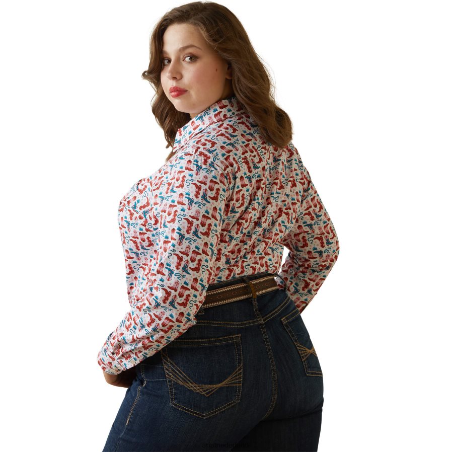 blazine laarzen kreukbestendig kirby stretchshirt Ariat vrouwen topjes PJ26LN2836
