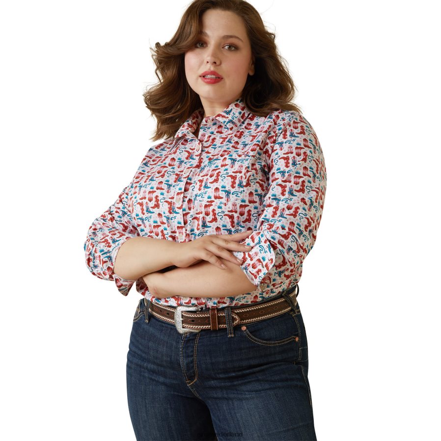 blazine laarzen kreukbestendig kirby stretchshirt Ariat vrouwen topjes PJ26LN2836