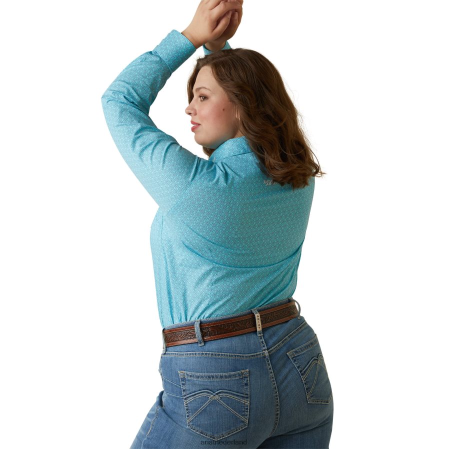 caidan afdrukken team kirby stretchshirt Ariat vrouwen topjes PJ26LN2815