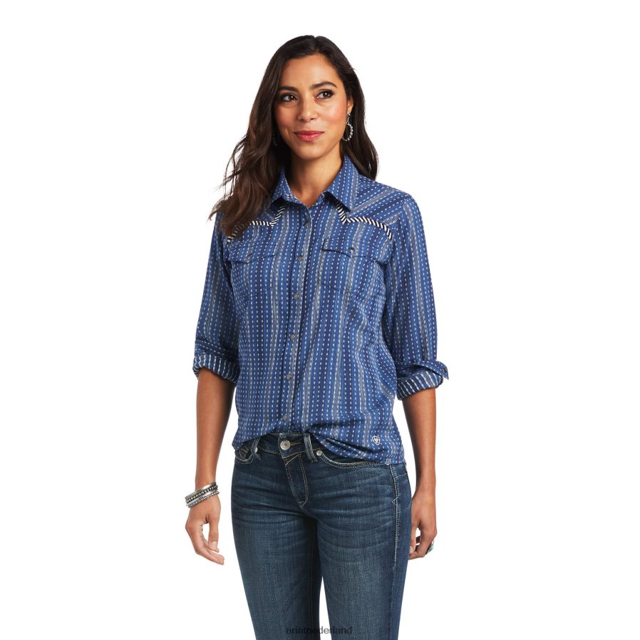 chambray dobby echt lief hemdje Ariat vrouwen topjes PJ26LN3079
