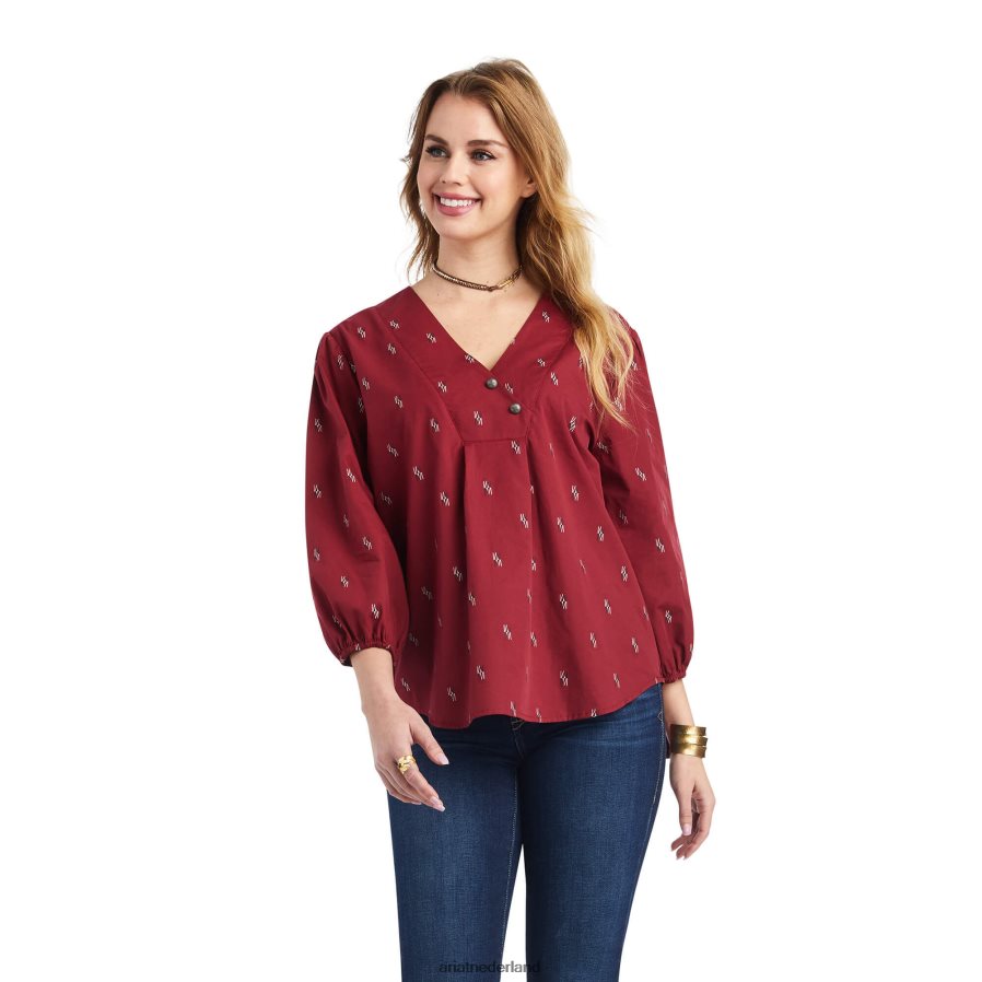 chimayo dobby boeren top chimayo blouse Ariat vrouwen topjes PJ26LN3110