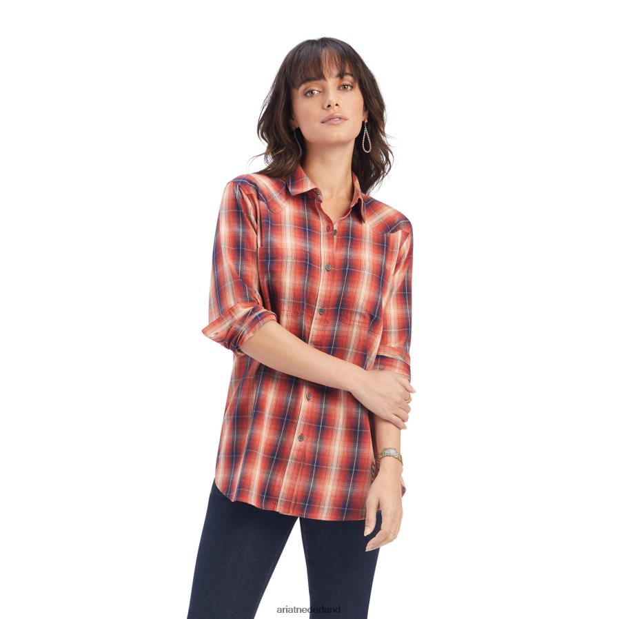 citrusboomgaard plaid echt billie rae-shirt Ariat vrouwen topjes PJ26LN3157