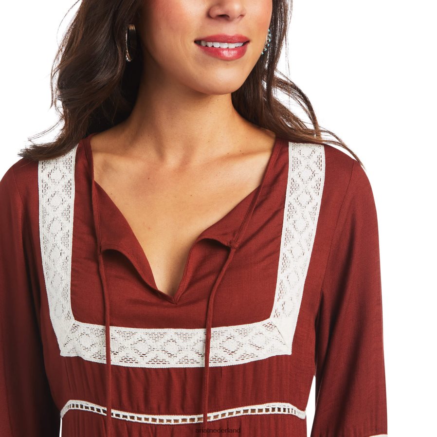 geroosterde roodbruine San Felipe tuniek Ariat vrouwen topjes PJ26LN3202