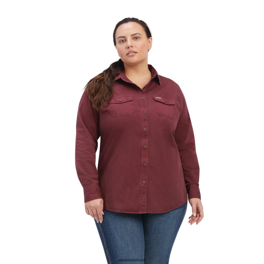haven werkoverhemd van gewassen keperstof Ariat vrouwen topjes PJ26LN3080
