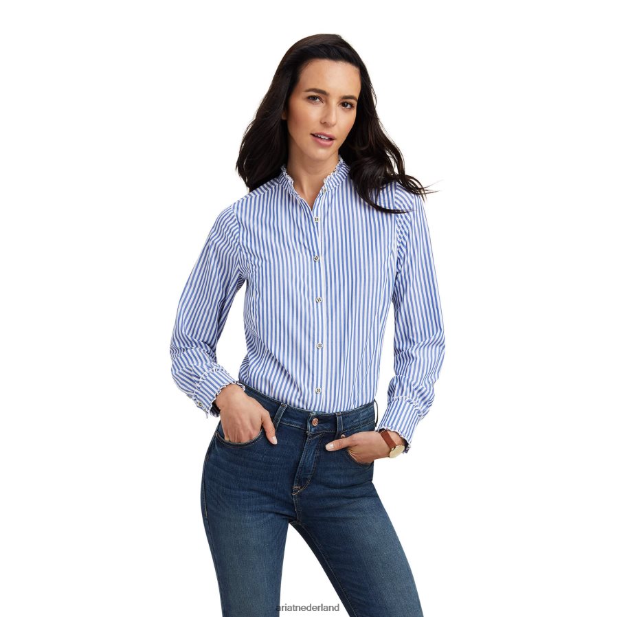 hemel krijtstreep klaroen blouse Ariat vrouwen topjes PJ26LN3017