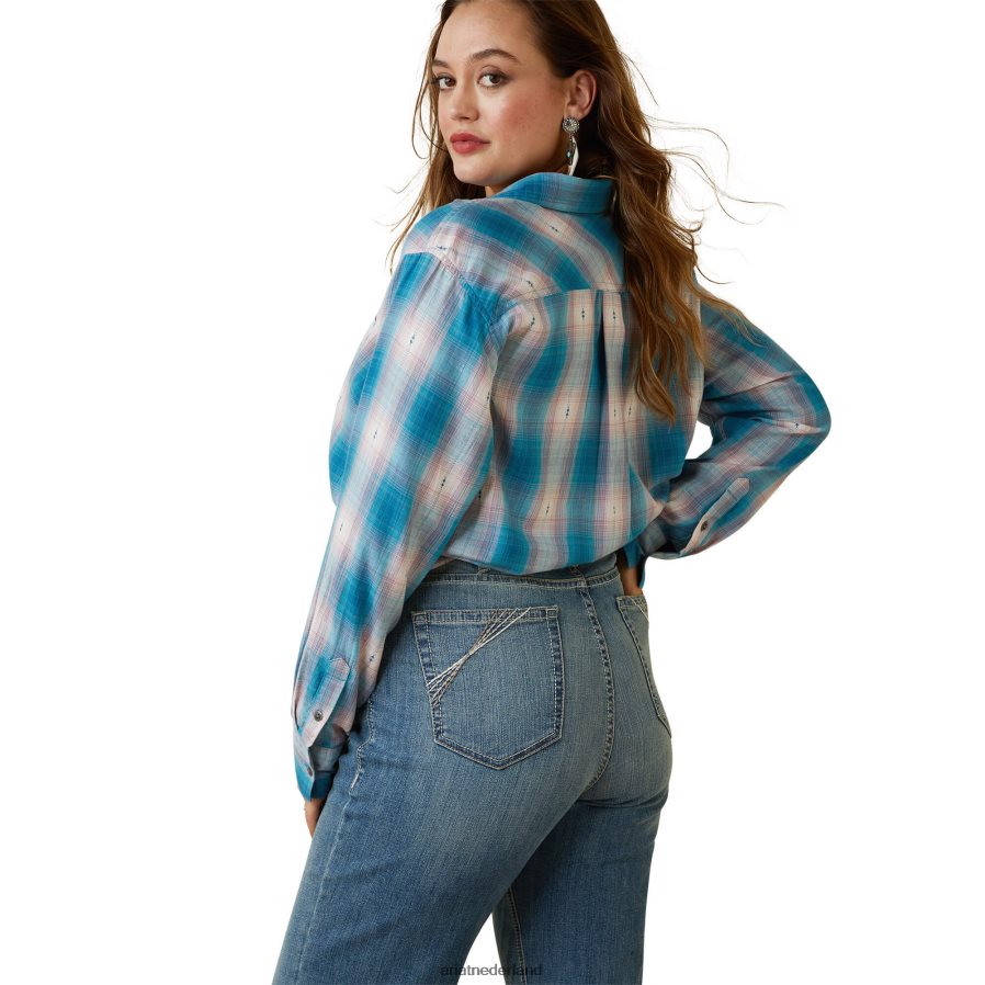 idabel dobby plaid echt Billie Jean-shirt Ariat vrouwen topjes PJ26LN2937