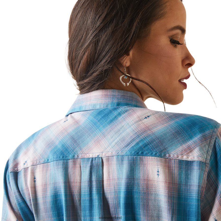 idabel dobby plaid echt Billie Jean-shirt Ariat vrouwen topjes PJ26LN2937