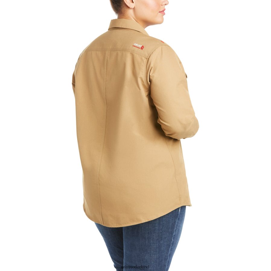 khaki fr vederlicht werkshirt Ariat vrouwen topjes PJ26LN3708