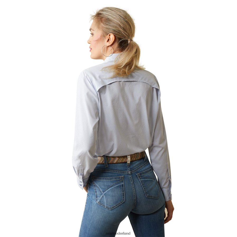 klassieke blauwe streep venttek stretchshirt Ariat vrouwen topjes PJ26LN2834