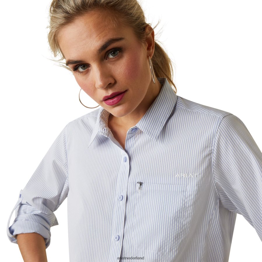 klassieke blauwe streep venttek stretchshirt Ariat vrouwen topjes PJ26LN2834