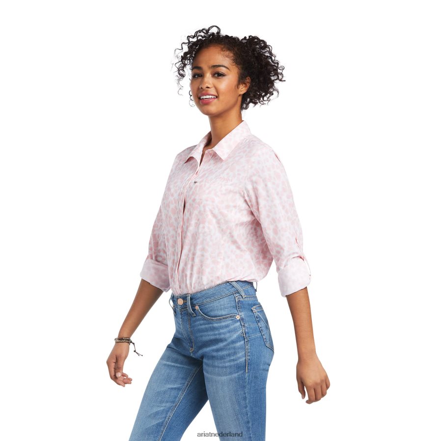 kwartsroze luipaard venttek stretchshirt Ariat vrouwen topjes PJ26LN2797