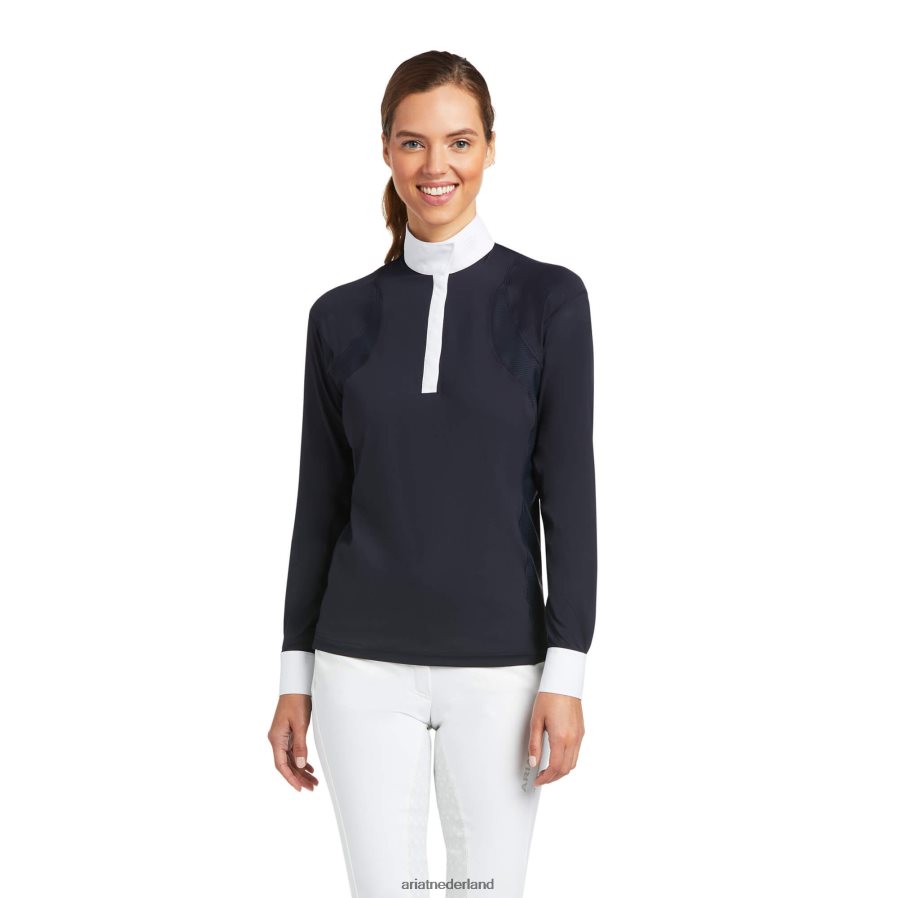 marine tonen Kastanjebruin showshirt Ariat vrouwen topjes PJ26LN3698