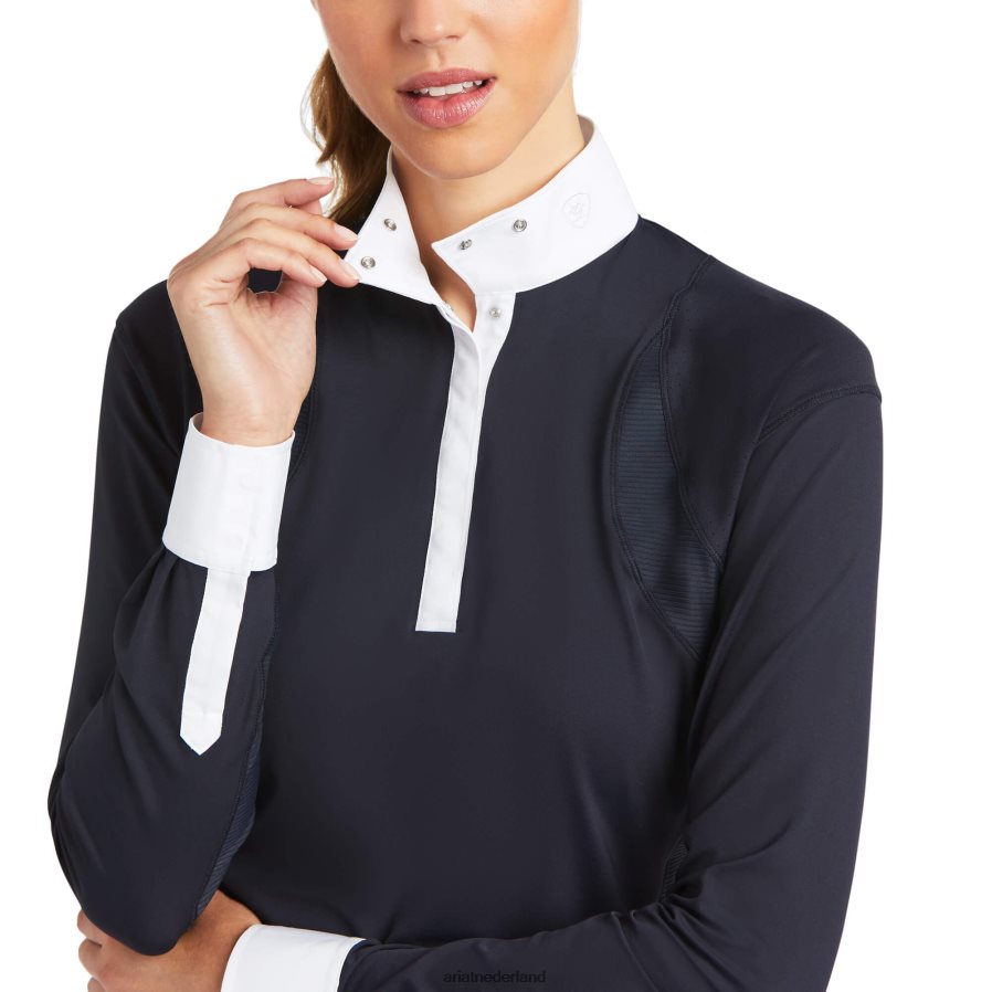 marine tonen Kastanjebruin showshirt Ariat vrouwen topjes PJ26LN3698