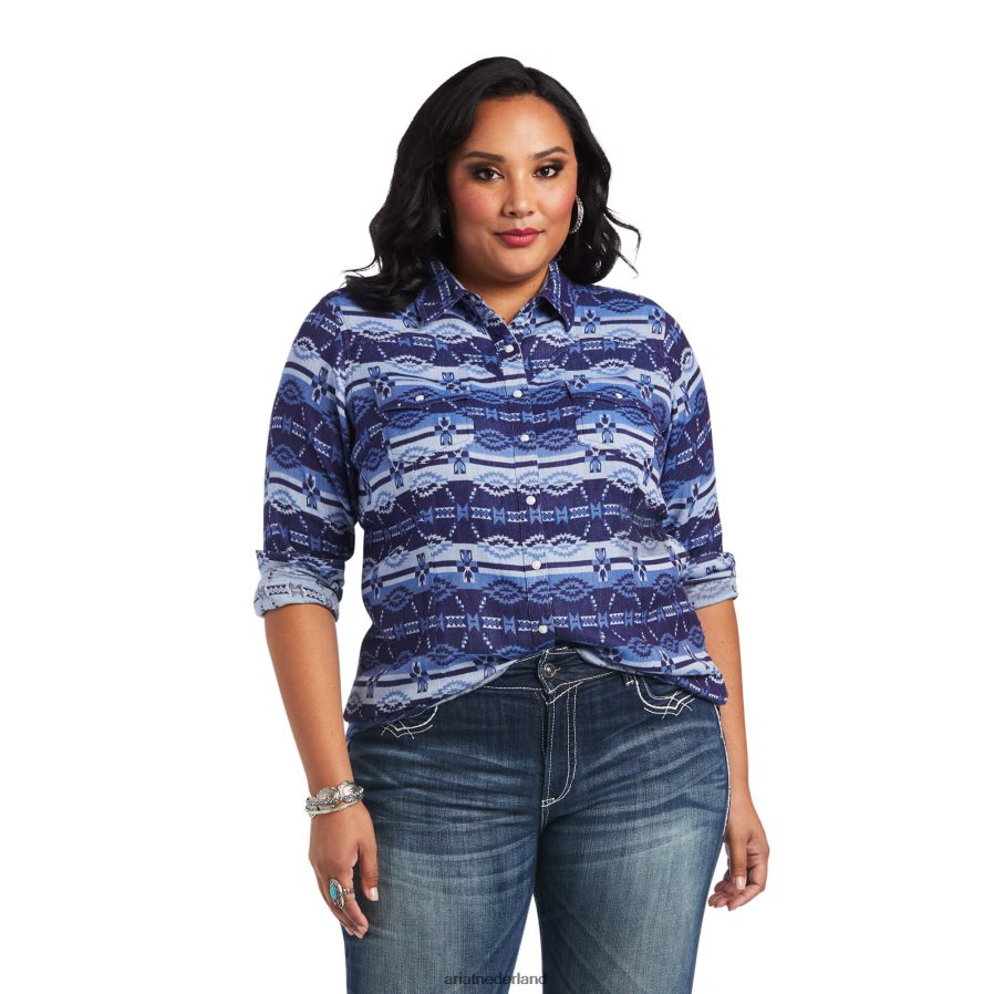 oceanisch echt overhemd Ariat vrouwen topjes PJ26LN3194